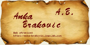 Anka Braković vizit kartica